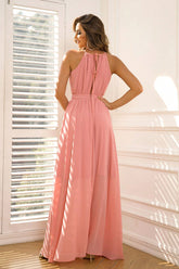 Tied Cutout Sleeveless Maxi Dress OutfitFlow